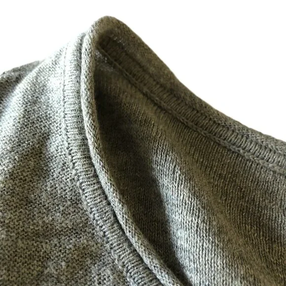 Vince Tan Black Color Block Sweater 100% Cotton Scoop Neck Drop Shoulder Stretch - Picture 4 of 15